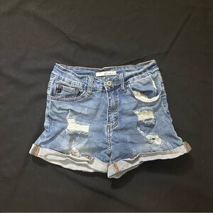 KanCan Light Blue Ripped Jean Shorts